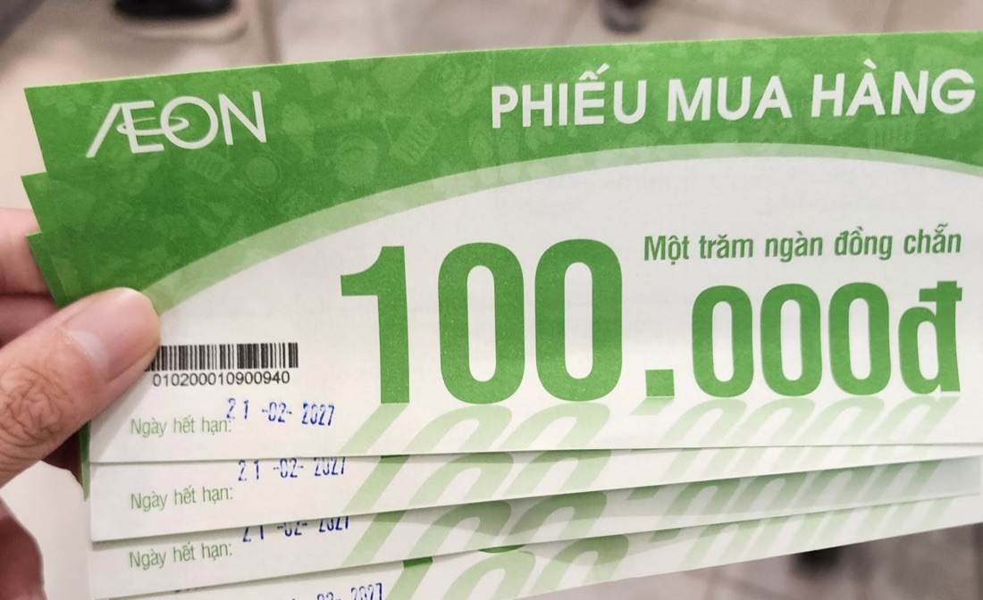 Phiếu mua hàng AEON 100.000 đồng